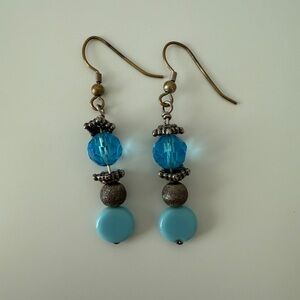 Elegant Blue Beaded Earrings